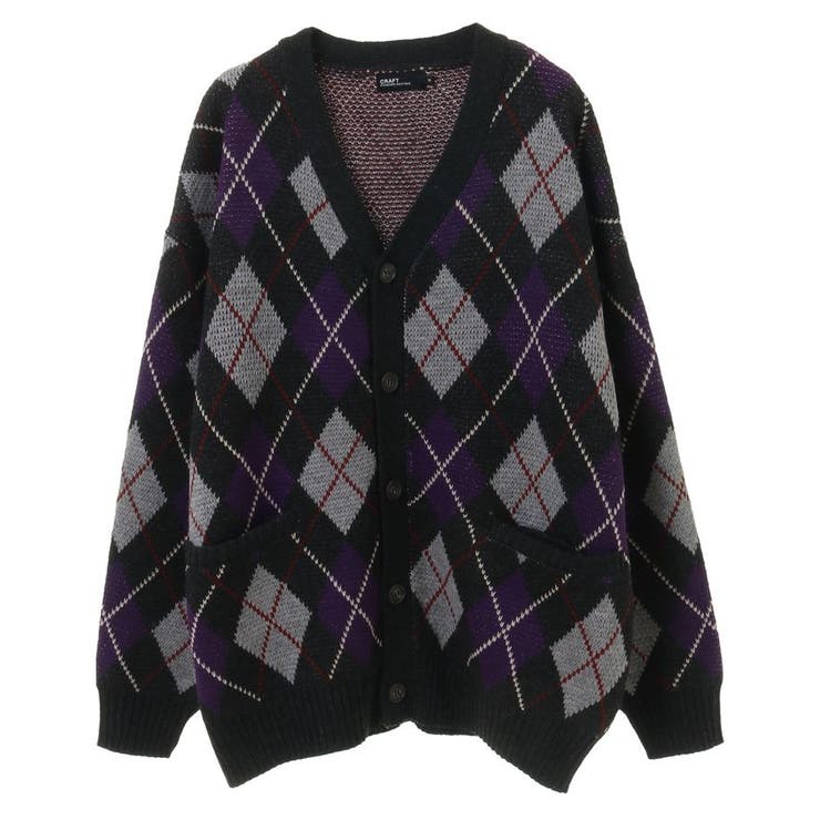 ユニセックス】洗える/アーガイル柄カーディガン[品番：EHEW0045609