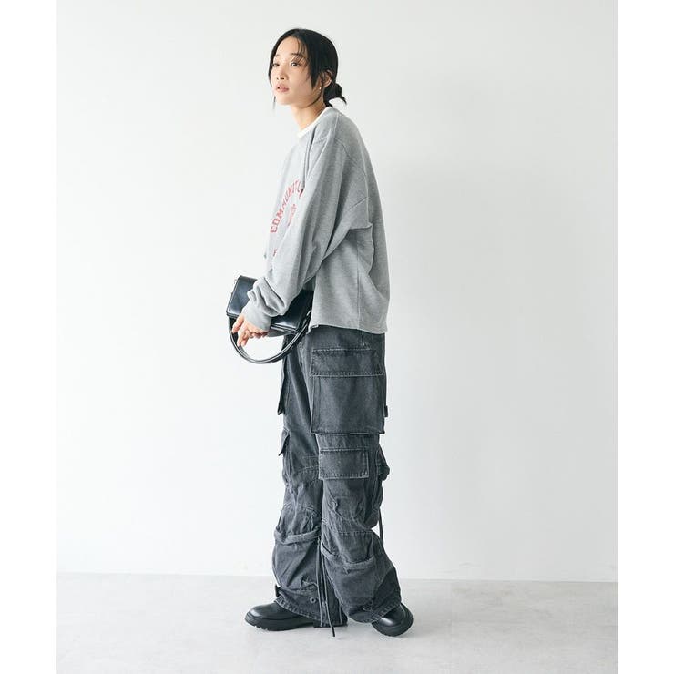 ユニセックス】デニムワイドカーゴパンツ[品番：EHEW0046846