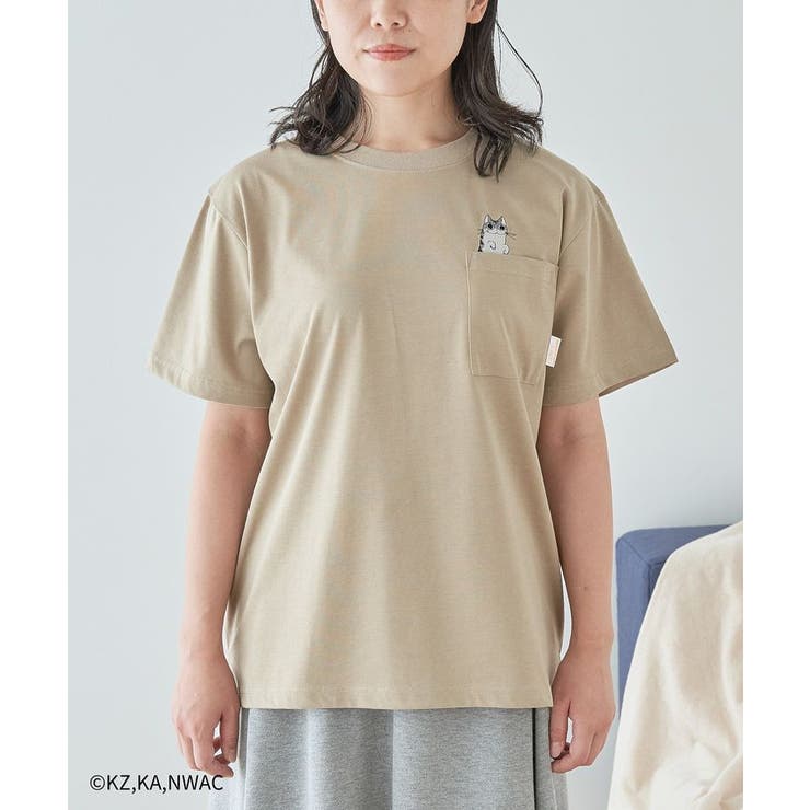 夜は猫といっしょ/PKT-TEE[品番：EHEW0046635]｜CRAFT STANDARD