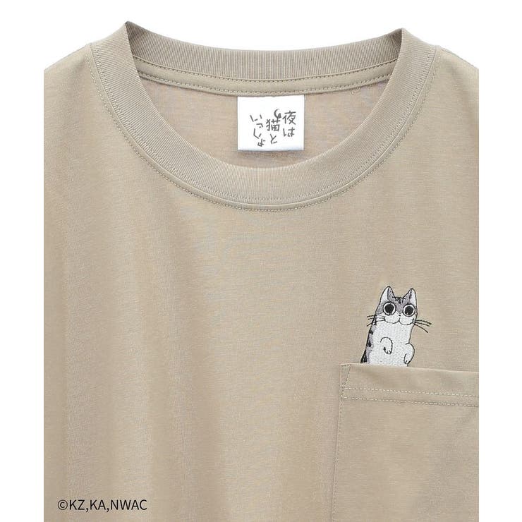 夜は猫といっしょ/PKT-TEE[品番：EHEW0046635]｜CRAFT STANDARD