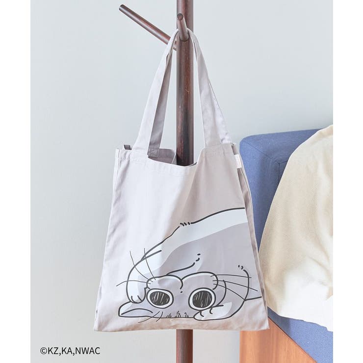 夜は猫といっしょ/トライアングルトートバック[品番：EHEW0046633