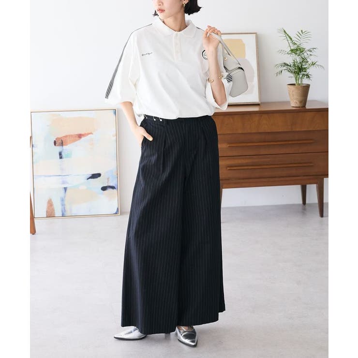ストライプイージーワイドスラックス[品番：EHEW0048310]｜CRAFT
