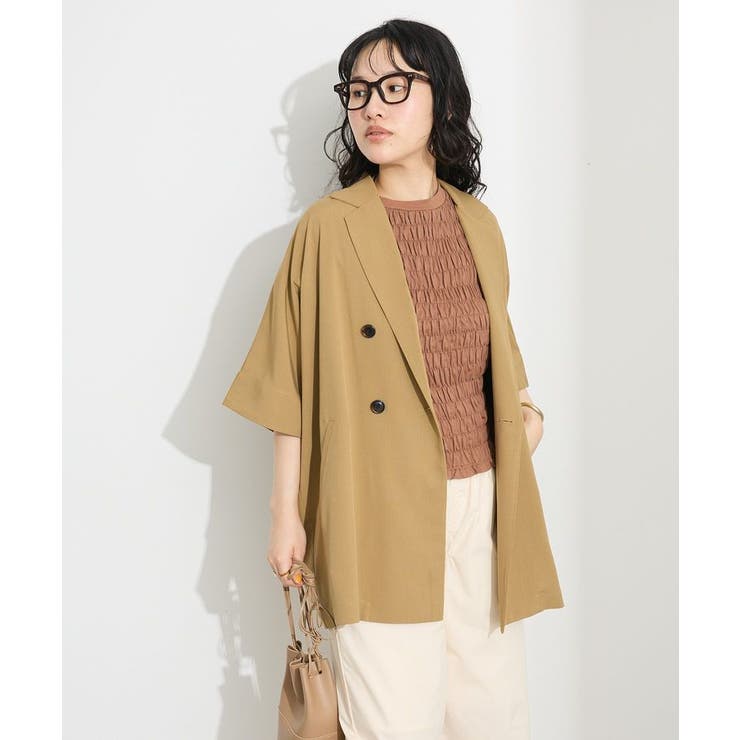 クローバー様ご購入商品　Sov.【美品♡】半袖テーラードジャケット セール】 〈手洗い可能〉強撚 半袖 テーラードジャケット