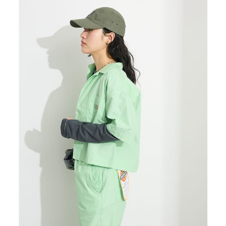 ブラウス シャツ 「Dickies」コットンダンプクロップドシャツ レディース Dickies/ディッキーズ コットンダンプクロップドシャツ[品番
