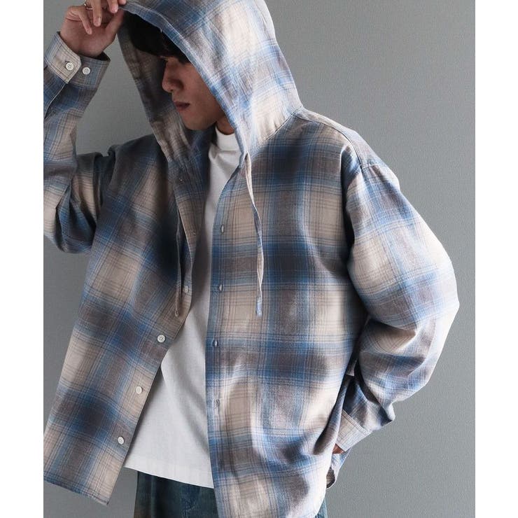 チェックブルー | チェックフードシャツ | CRAFT STANDARD BOUTIQUE