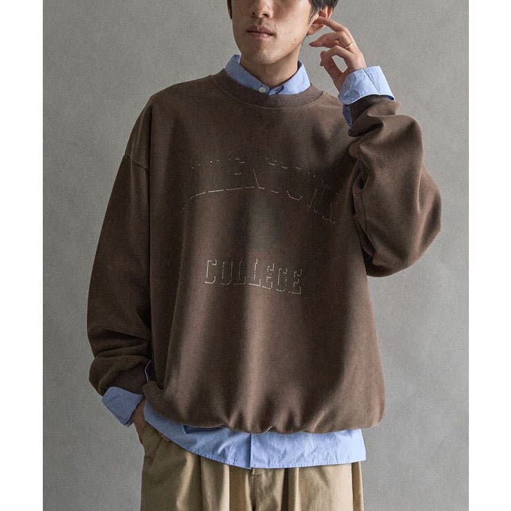 ブラウン | スノーウォッシュボンディング裏毛カレッジスウェット | CRAFT STANDARD BOUTIQUE