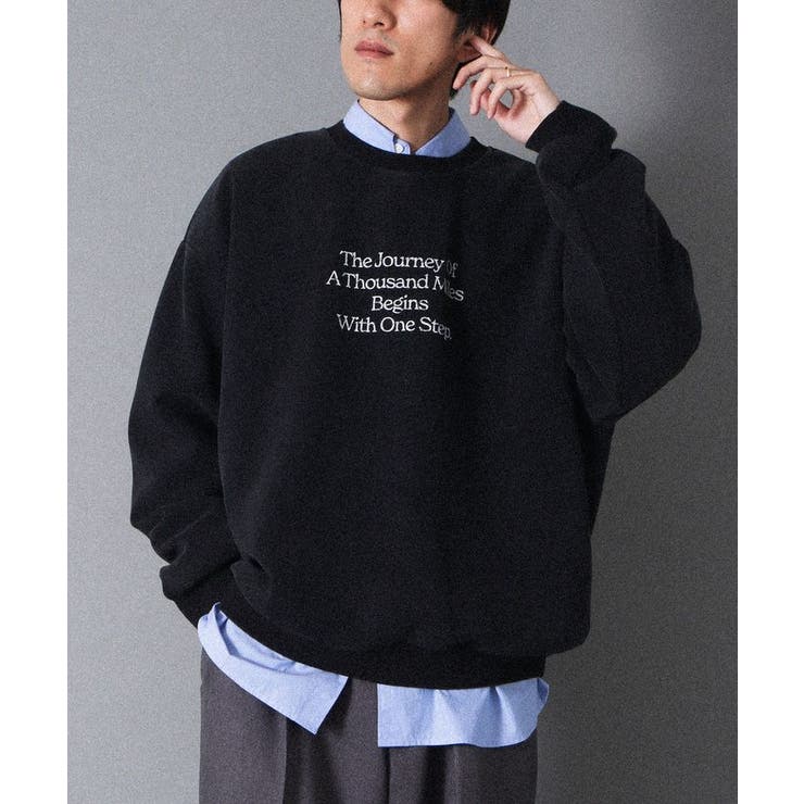 ブラック | スノーウォッシュボンディング裏毛ロゴスウェット | CRAFT STANDARD BOUTIQUE