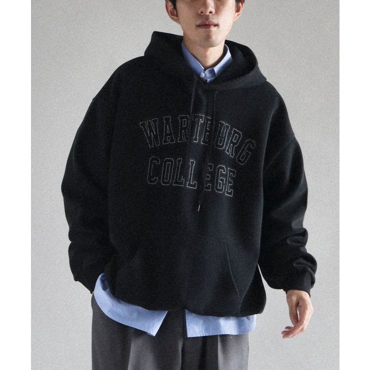 ブラック | スノーウォッシュボンディング裏毛カレッジパーカー | CRAFT STANDARD BOUTIQUE