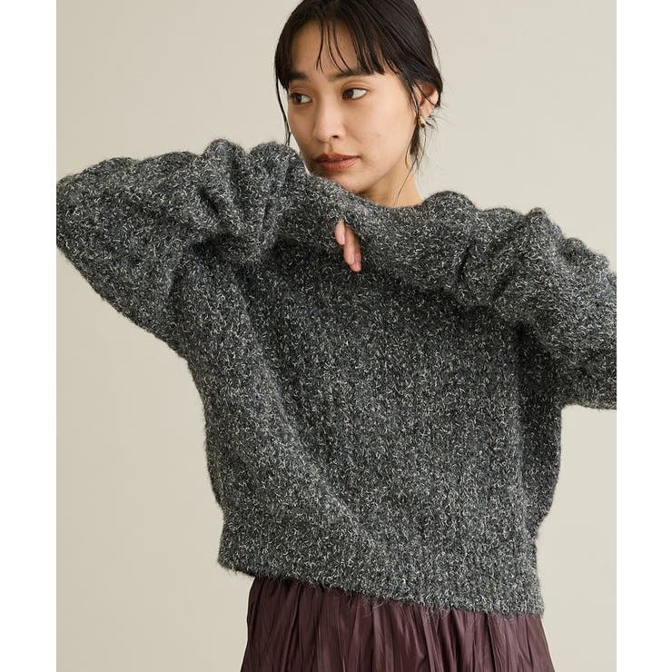 チャコールグレー | 洗える/シャーリングスリーブニットプルオーバー | CRAFT STANDARD BOUTIQUE