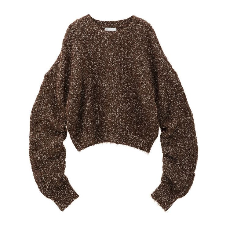 ブラウン | 洗える/シャーリングスリーブニットプルオーバー | CRAFT STANDARD BOUTIQUE