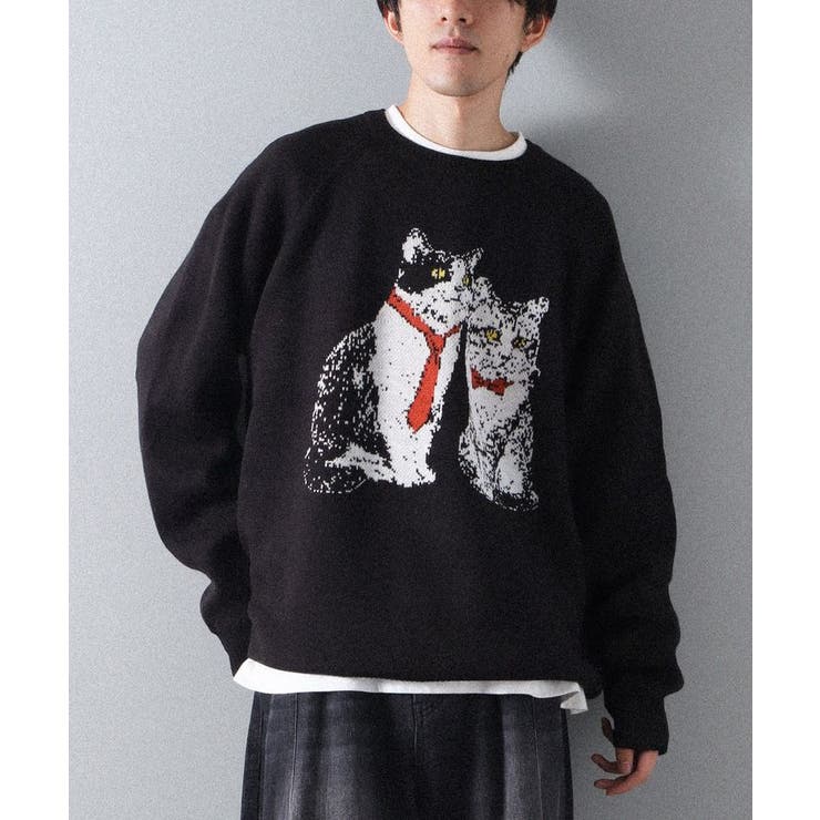 ブラック | ダブルジャカードアニマル柄ニットA | CRAFT STANDARD BOUTIQUE