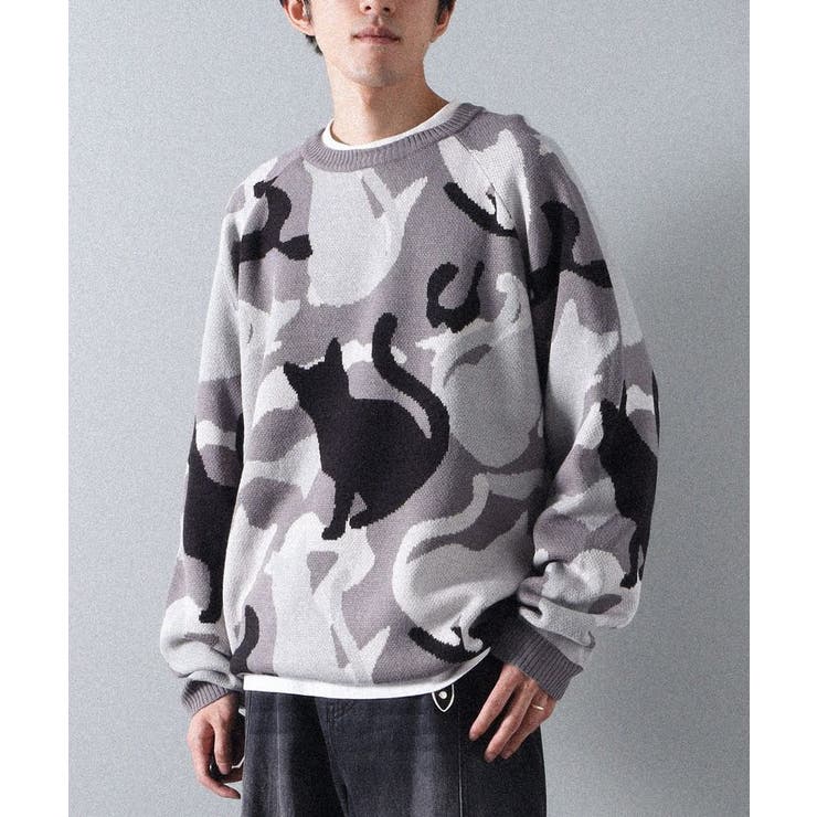 グレー | ダブルジャカードアニマル柄ニットB | CRAFT STANDARD BOUTIQUE