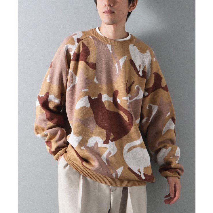 ベージュ | ダブルジャカードアニマル柄ニットB | CRAFT STANDARD BOUTIQUE