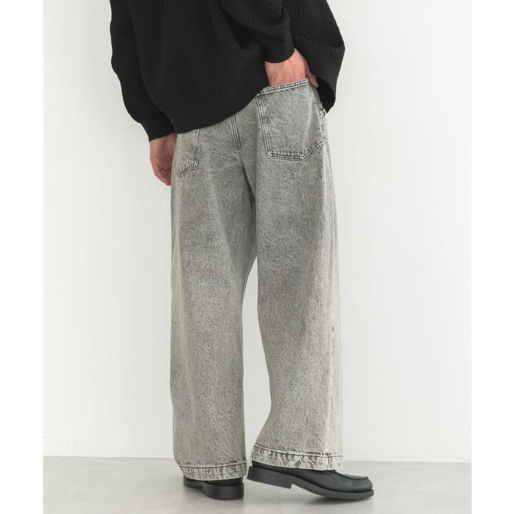 ハイブリーチケミカル加工デニムワイドパンツ | CRAFT STANDARD BOUTIQUE | 詳細画像4 