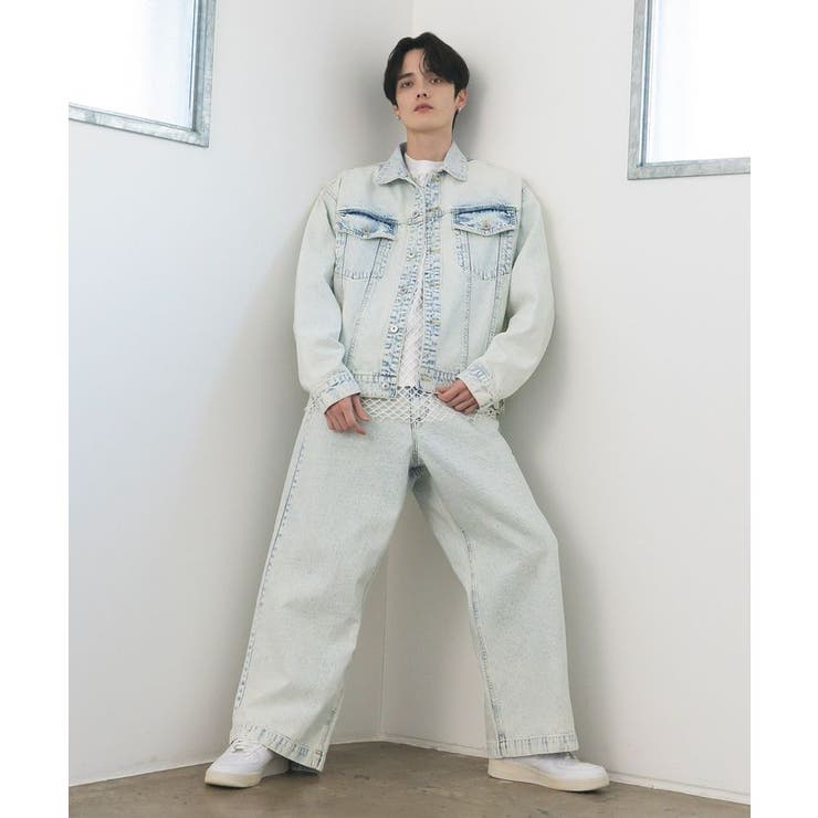 ハイブリーチケミカル加工デニムワイドパンツ | CRAFT STANDARD BOUTIQUE | 詳細画像10 