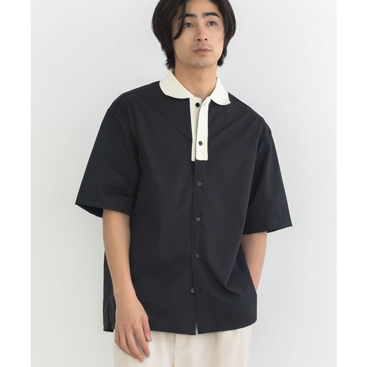 ブラック | クールドライ バイカラーニット衿ポロシャツ | CRAFT STANDARD BOUTIQUE