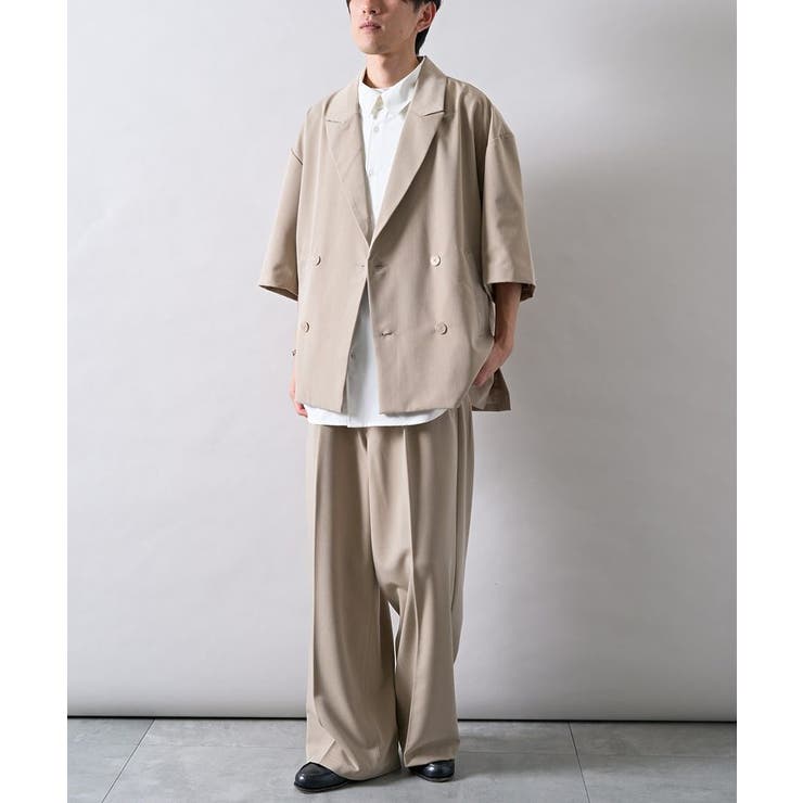 ベージュ | 半袖ダブルテーラードセットアップ/上下セット | CRAFT STANDARD BOUTIQUE