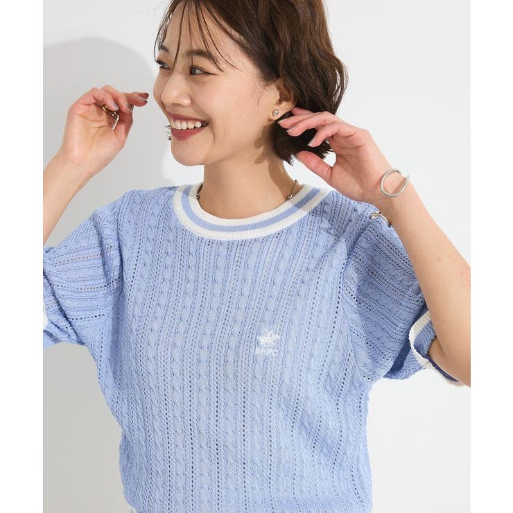 サックスブルー | 別注/BHPC 刺繍ケーブル編みニット | CRAFT STANDARD BOUTIQUE