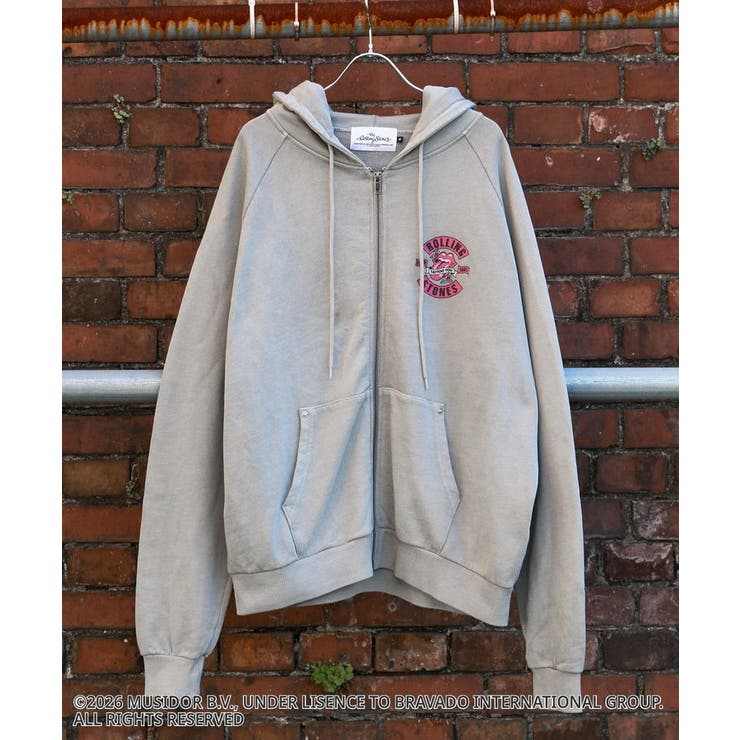 ライトグレー | 【ザ・ローリング・ストーンズ】ピグメントスウェットZIPパーカー | CRAFT STANDARD BOUTIQUE