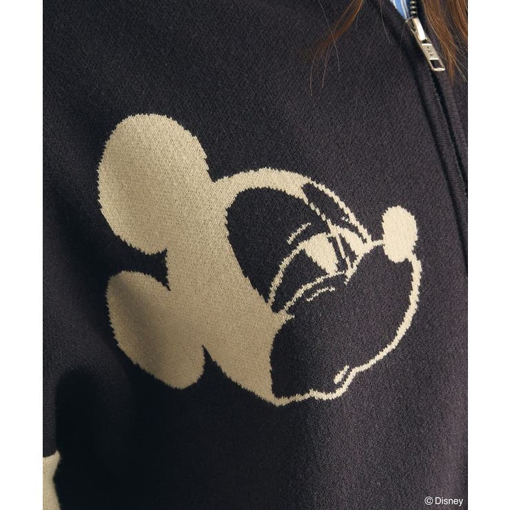 Disney/ディズニー カウチンモチーフZIPニットブルゾン【ユニ