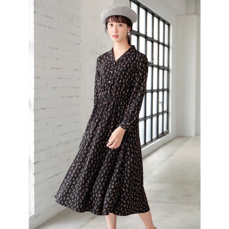maje シースルーブラック花柄ワンピース ナオミスコットさん着用 坂田 円香 Sakata Madoka(STUDIOUS WOMENS)｜CLANEのワンピース