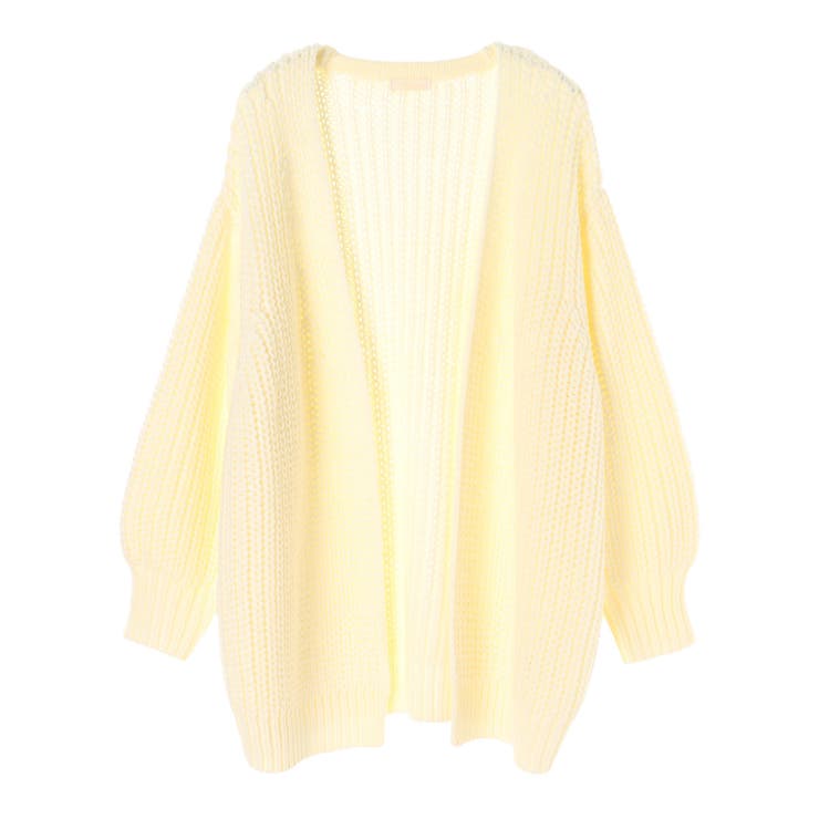 アイボリー | ・ざっくりミドルニットカーディガン | earth music&ecology 