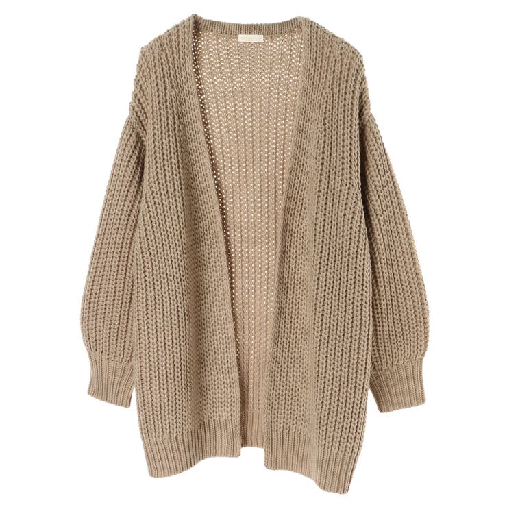 ライトベージュ | ・ざっくりミドルニットカーディガン | earth music&ecology 