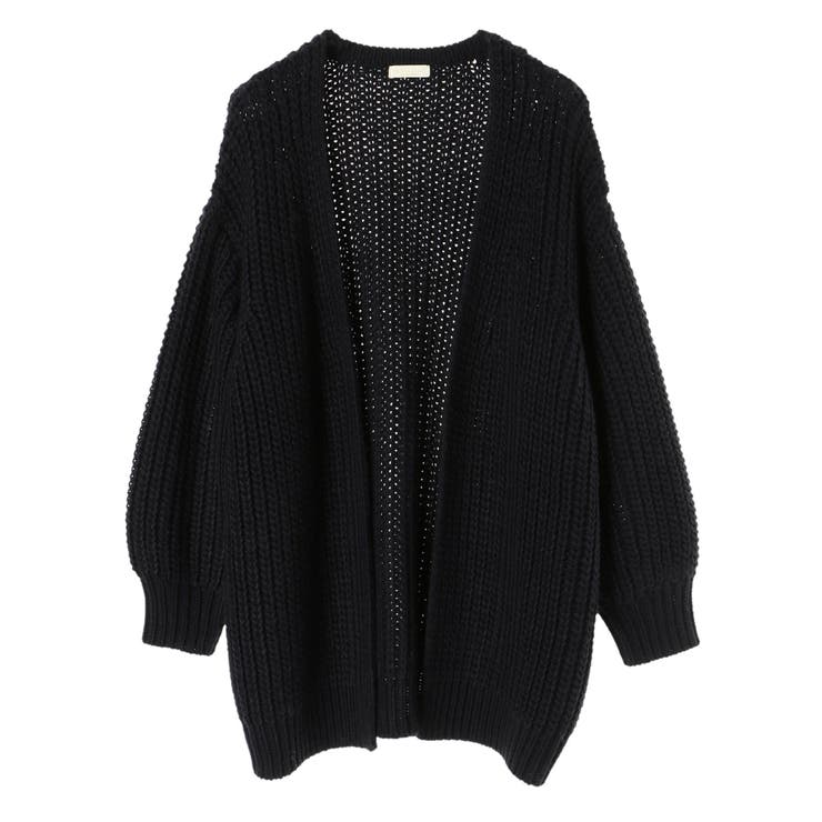 ネイビー | ・ざっくりミドルニットカーディガン | earth music&ecology 