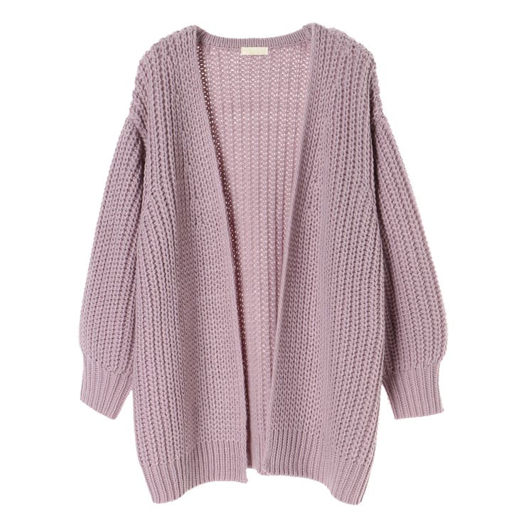 ライラック | ・ざっくりミドルニットカーディガン | earth music&ecology 