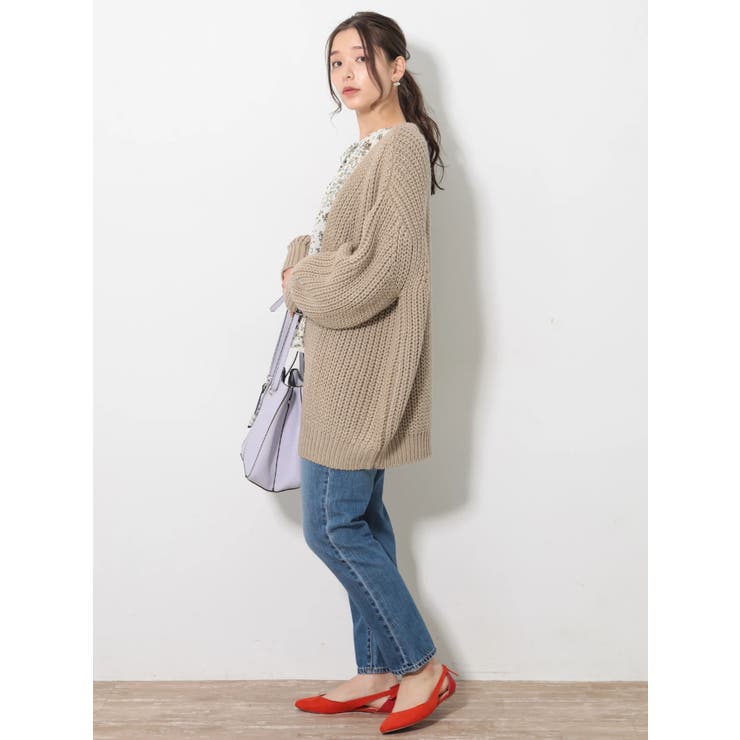 ・ざっくりミドルニットカーディガン | earth music&ecology  | 詳細画像2 