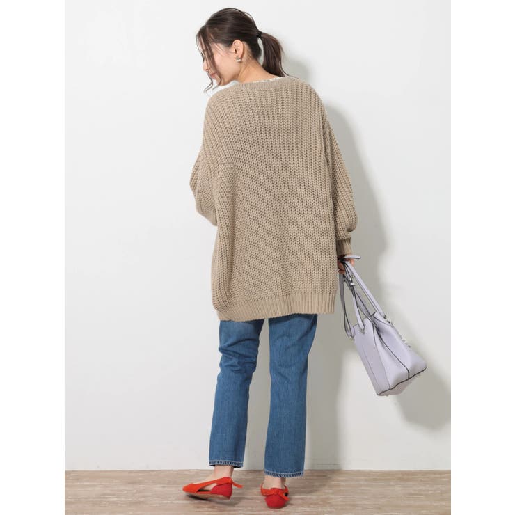 ・ざっくりミドルニットカーディガン | earth music&ecology  | 詳細画像3 