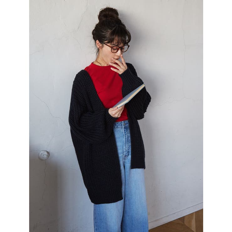 ・ざっくりミドルニットカーディガン | earth music&ecology  | 詳細画像8 