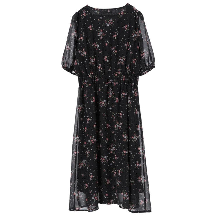 フロントボタン花柄シアーワンピース[品番：EMEW0016524]｜earth