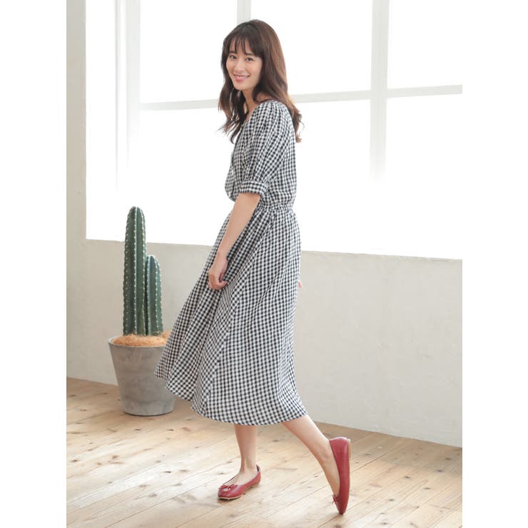 earth eco loco ウエストギャザーワンピース グレー 楽天 未使用