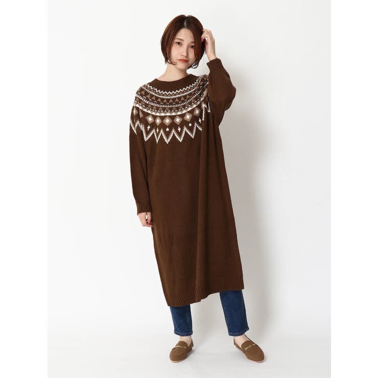 OBLI ノルディックニットワンピース 0サイズ セール】ノルディック