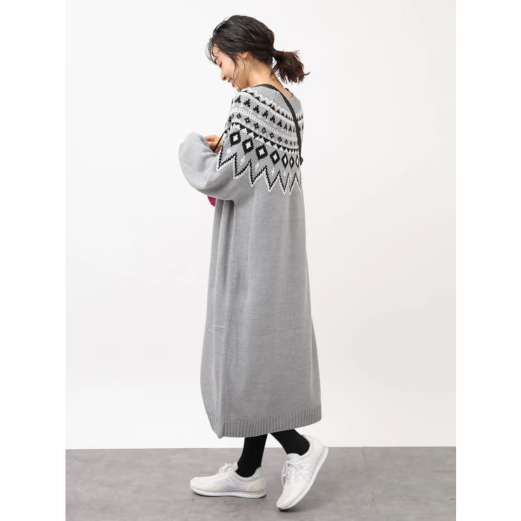ノルディックニットワンピース[品番：EMEW0019407]｜earth