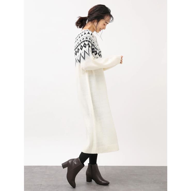 ノルディックニットワンピース[品番：EMEW0019407]｜earth