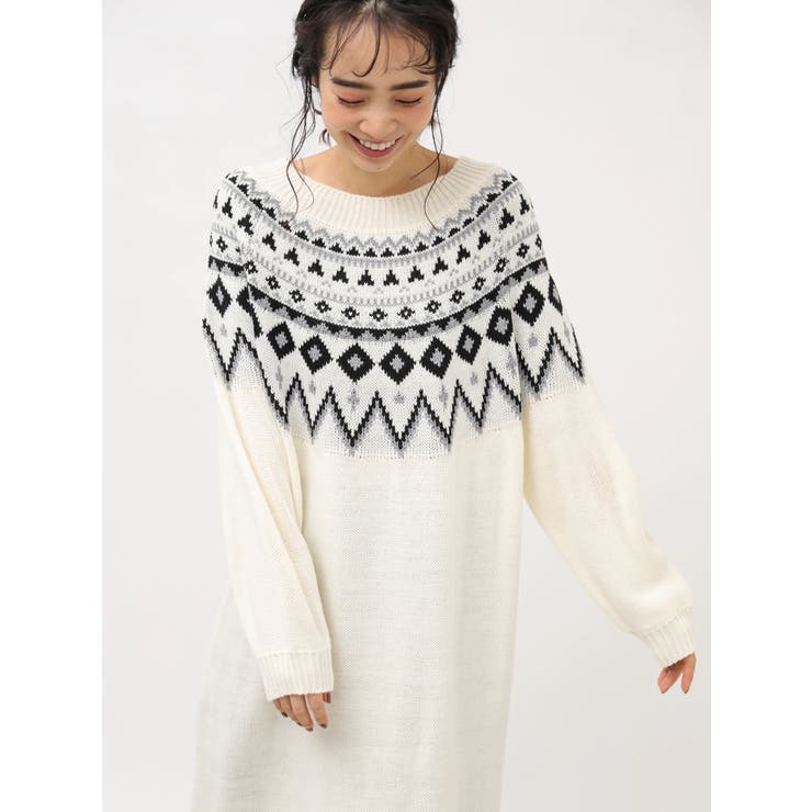 ノルディックニットワンピース[品番：EMEW0019407]｜earth