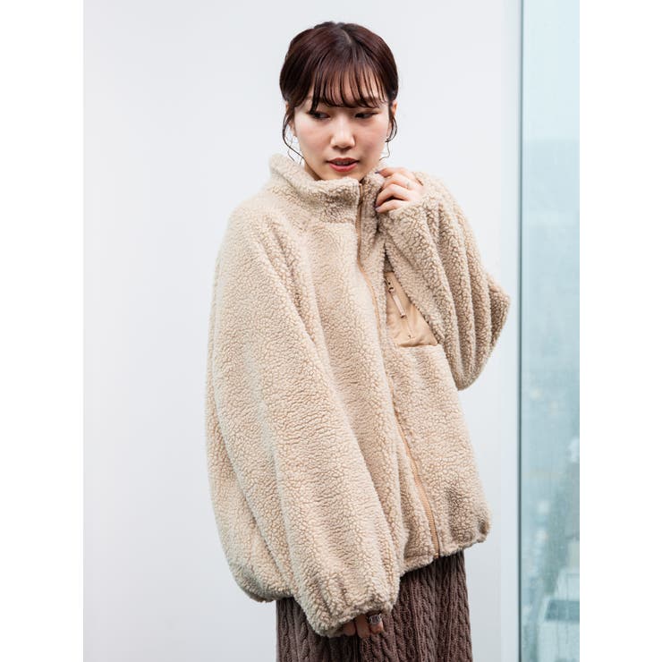 スタンドカラーボアブルゾン[品番：EMEW0019440]｜earth music&ecology