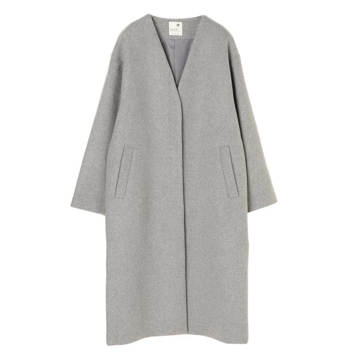 Vネックウールブレンドコート[品番：EMEW0019289]｜earth