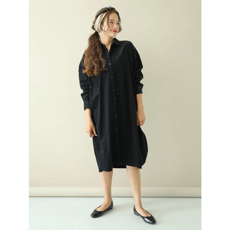 やわらかコーデュロイシャツワンピース[品番：EMEW0018328]｜earth