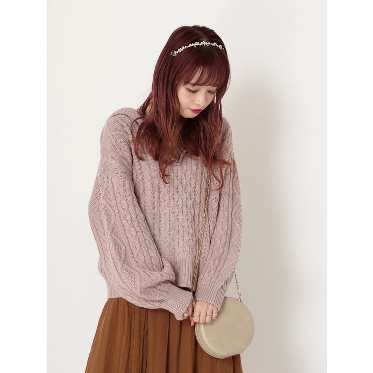 ハーフZIPケーブルニットパーカー[品番：EMEW0019456]｜earth music&ecology （アースミュージックアンドエコロジー  ）のレディースファッション通販｜SHOPLIST（ショップリスト）