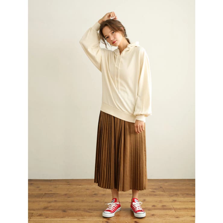 SET2点 裏毛パーカー+プリーツスカート[品番：EMEW0018722]｜earth