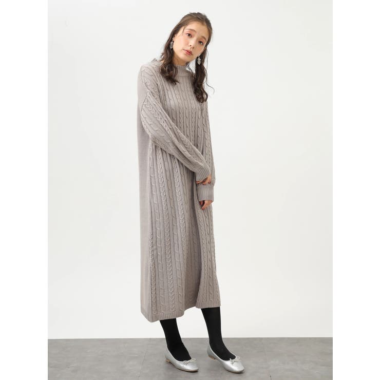 ハイネックケーブルニットワンピース[品番：EMEW0019669]｜earth