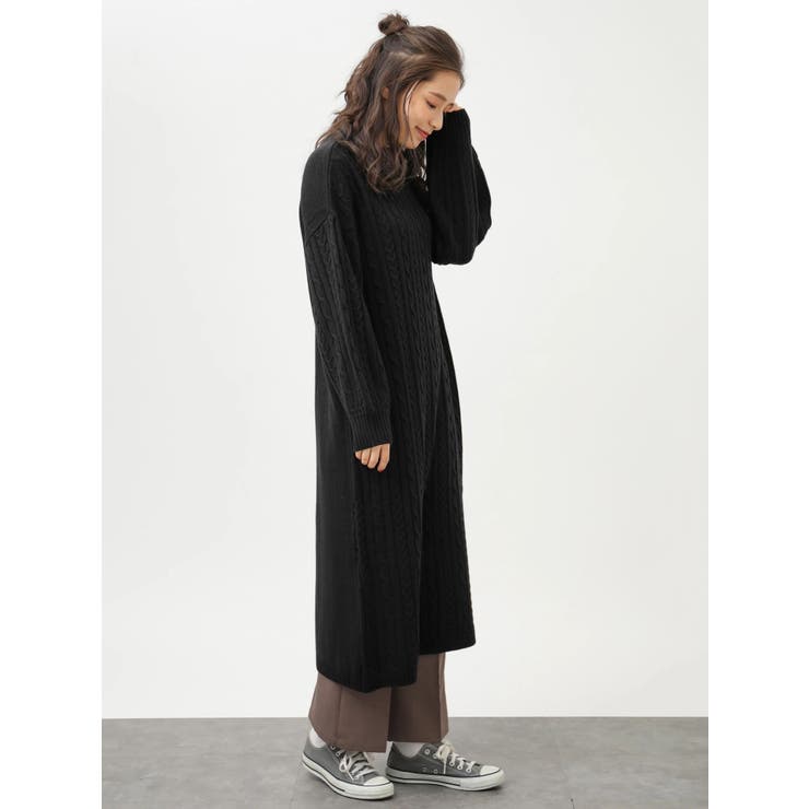 ハイネックケーブルニットワンピース[品番：EMEW0019669]｜earth