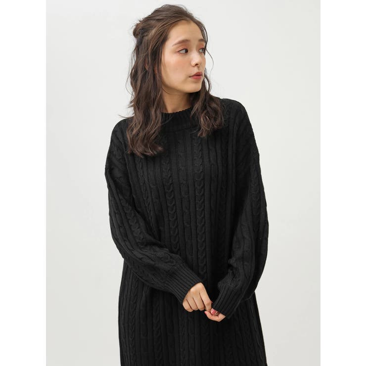 nagonstans ハイネックニットワンピース 黒 shino◡̈*❤︎｜&. NOSTALGIAのワンピースを使った