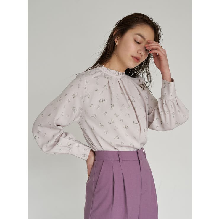 97新品amie studioドットprintボリュームスリーブブラウス ボリューム