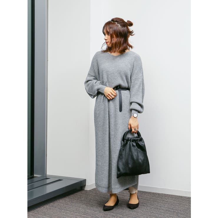 Vネック畦ニットワンピース 品番 Emew Earth Music Ecology アース ミュージックアンドエコロジー のレディースファッション通販 Shoplist ショップリスト