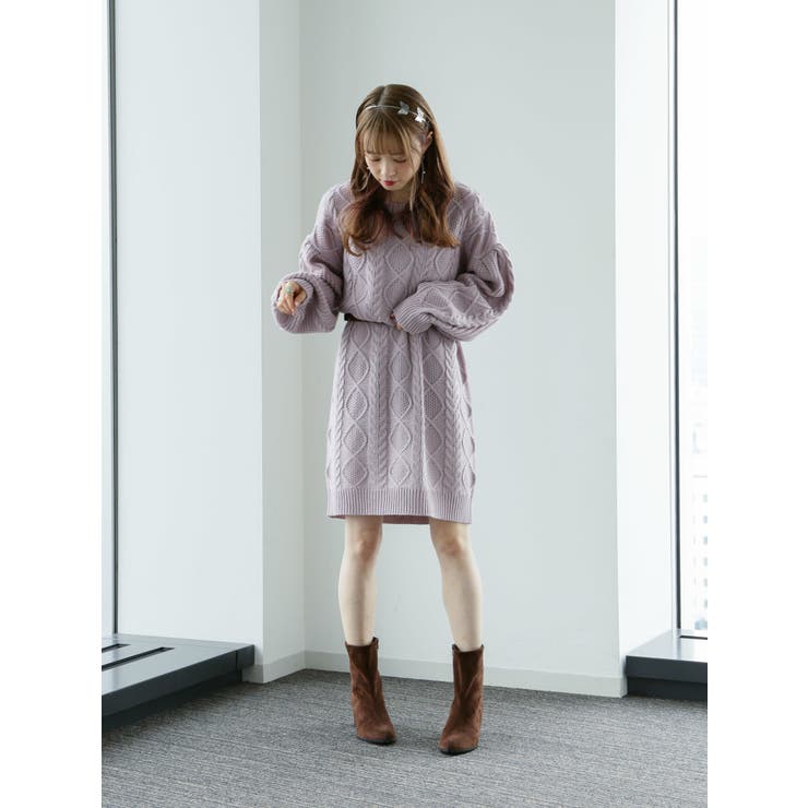 ケーブルニットワンピース[品番：EMEW0020664]｜earth music&ecology