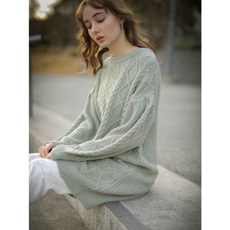 ケーブルニットワンピース[品番：EMEW0020664]｜earth music&ecology